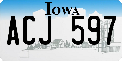 IA license plate ACJ597