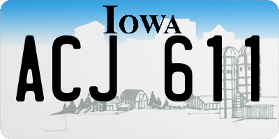 IA license plate ACJ611