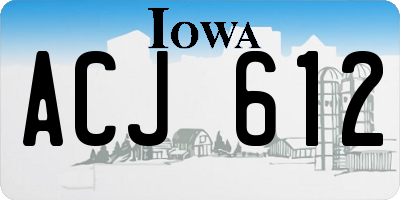 IA license plate ACJ612