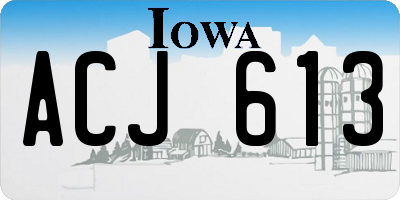 IA license plate ACJ613