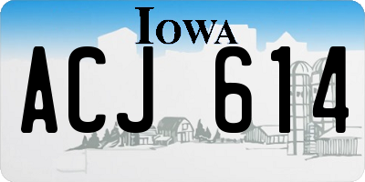IA license plate ACJ614