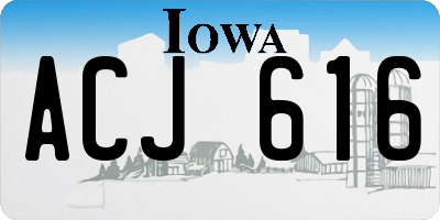 IA license plate ACJ616