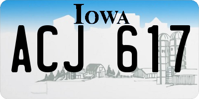IA license plate ACJ617