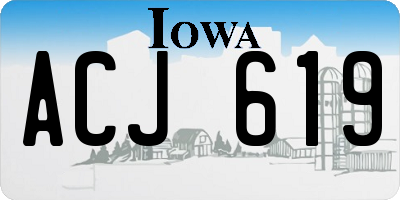 IA license plate ACJ619