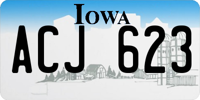 IA license plate ACJ623
