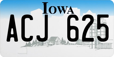 IA license plate ACJ625