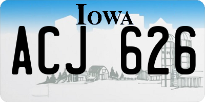 IA license plate ACJ626