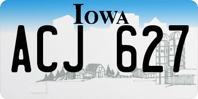 IA license plate ACJ627