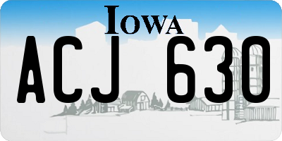 IA license plate ACJ630