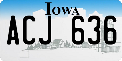 IA license plate ACJ636