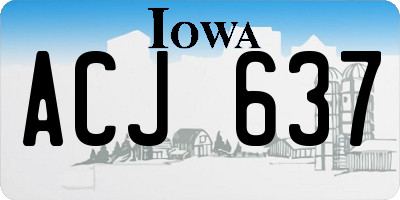 IA license plate ACJ637
