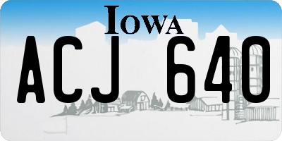 IA license plate ACJ640