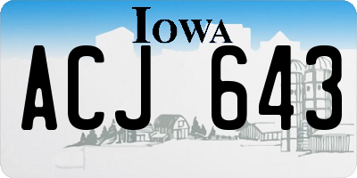 IA license plate ACJ643