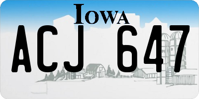 IA license plate ACJ647