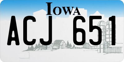IA license plate ACJ651