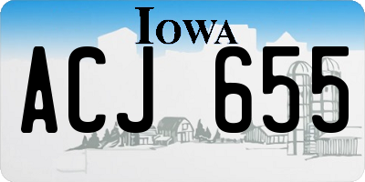 IA license plate ACJ655