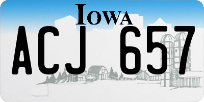 IA license plate ACJ657