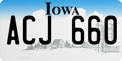 IA license plate ACJ660