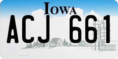 IA license plate ACJ661