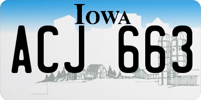 IA license plate ACJ663