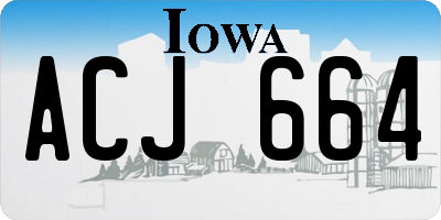 IA license plate ACJ664