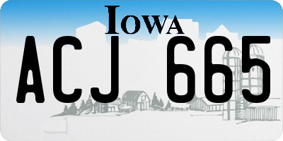 IA license plate ACJ665