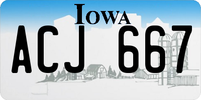 IA license plate ACJ667