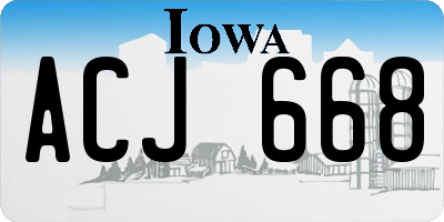 IA license plate ACJ668