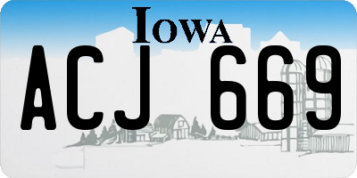 IA license plate ACJ669