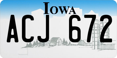 IA license plate ACJ672