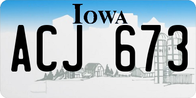 IA license plate ACJ673