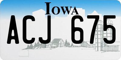 IA license plate ACJ675