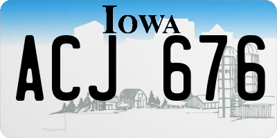 IA license plate ACJ676