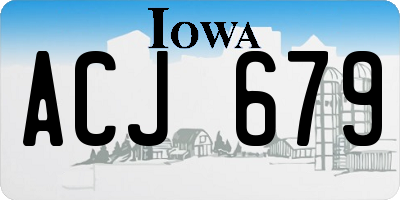 IA license plate ACJ679