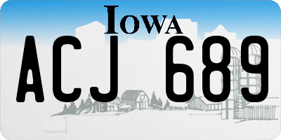 IA license plate ACJ689