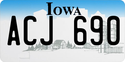 IA license plate ACJ690