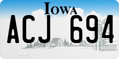 IA license plate ACJ694