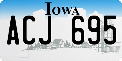 IA license plate ACJ695