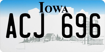 IA license plate ACJ696
