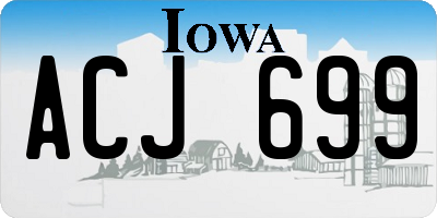 IA license plate ACJ699