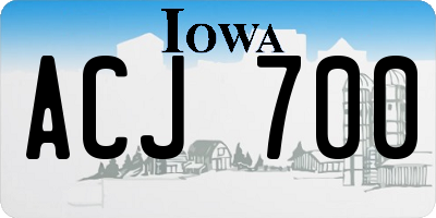 IA license plate ACJ700