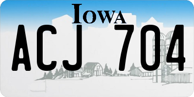 IA license plate ACJ704