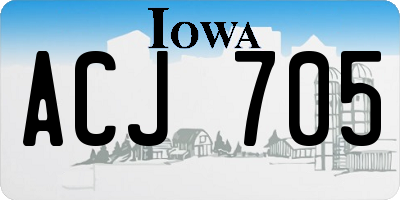 IA license plate ACJ705