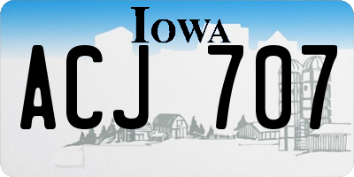 IA license plate ACJ707