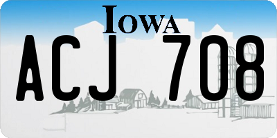 IA license plate ACJ708