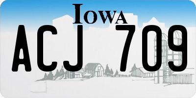 IA license plate ACJ709