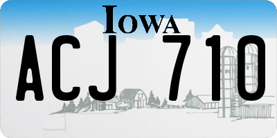 IA license plate ACJ710