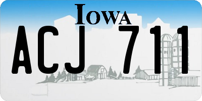 IA license plate ACJ711