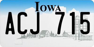 IA license plate ACJ715