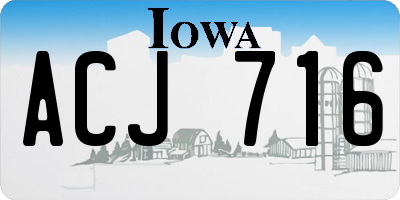 IA license plate ACJ716